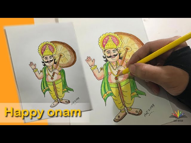 Kerala Onam Festival Mahabali also kown Maveli outline sketch 4412592  Vector Art at Vecteezy